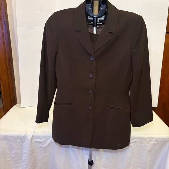 Apostrophe Jackets & Blazers - Apostrophe Brown Suit Size 4 Jacket/Skirt Set 4 Button Notched Lapel Blazer